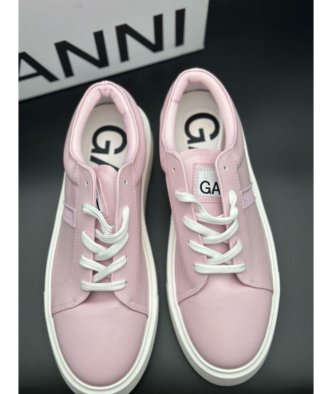 GANNI Розовые кожаные кроссовки, фото 3