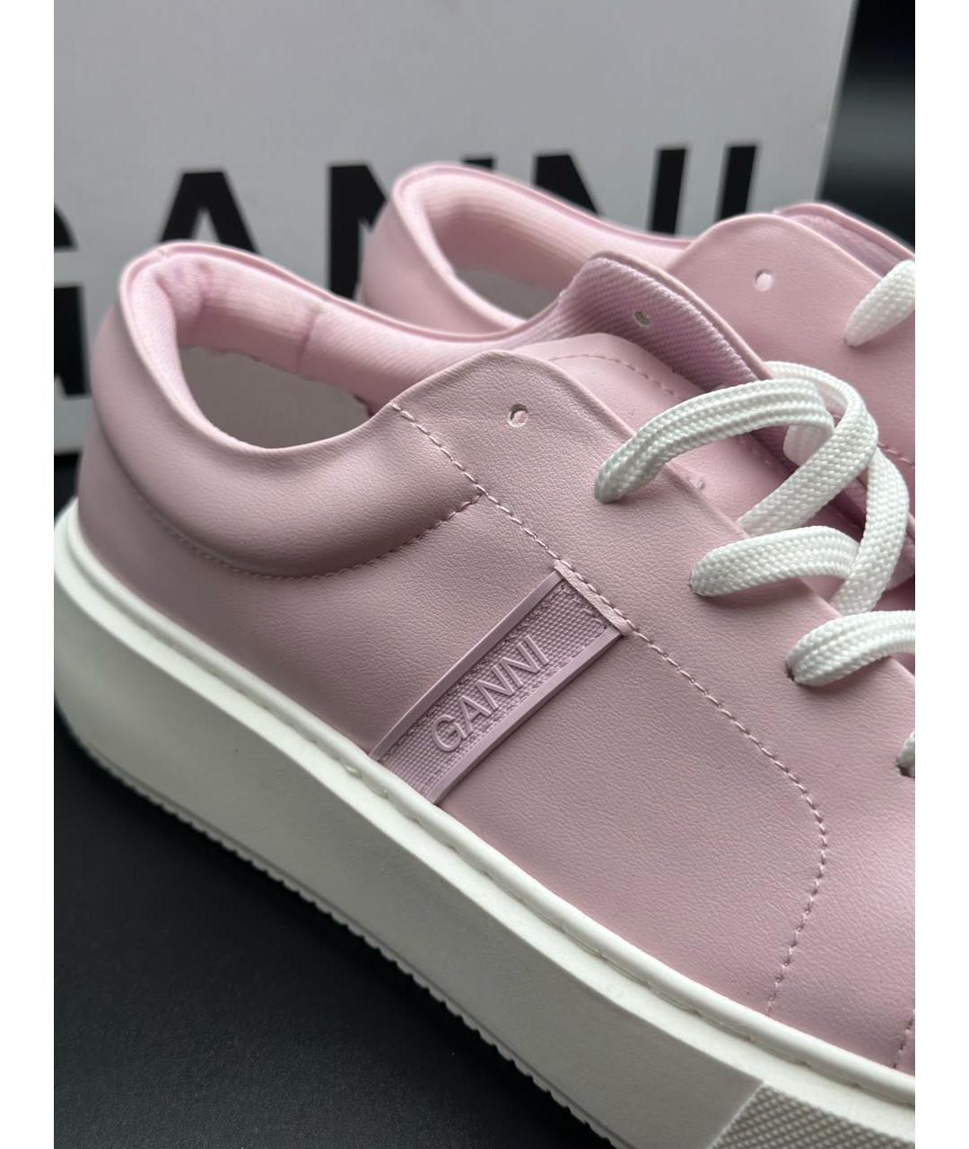 GANNI Розовые кожаные кроссовки, фото 8