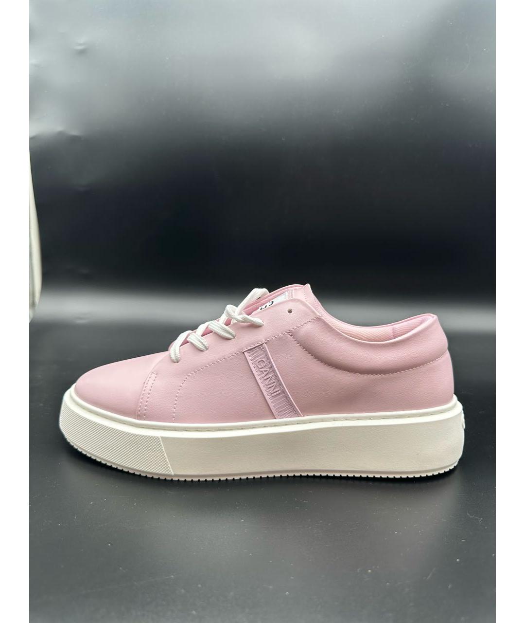 GANNI Розовые кожаные кроссовки, фото 9