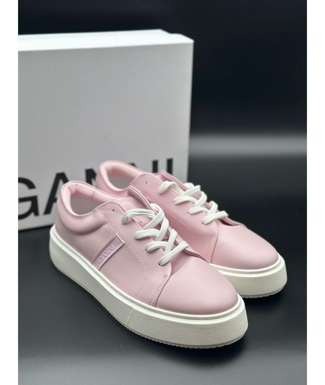 GANNI Розовые кожаные кроссовки, фото 2