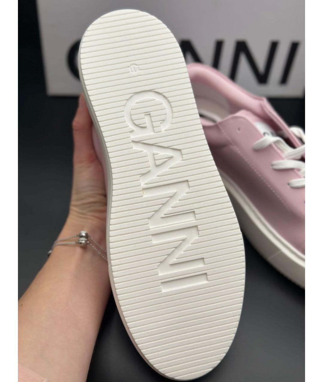 GANNI Розовые кожаные кроссовки, фото 5