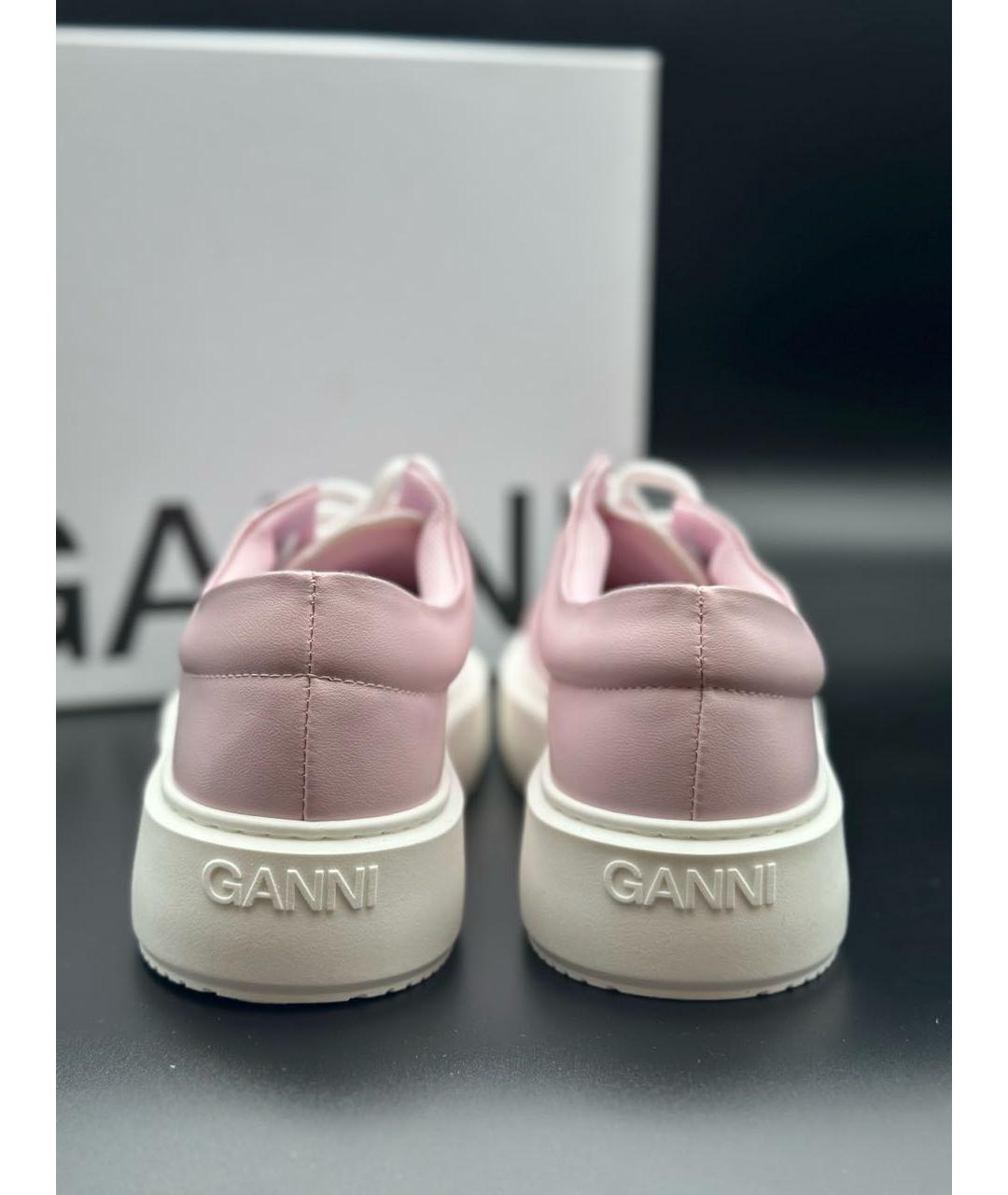 GANNI Розовые кожаные кроссовки, фото 4