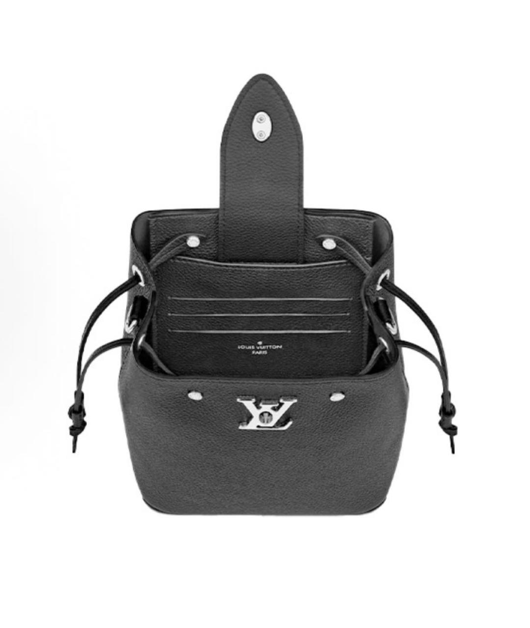 LOUIS VUITTON Черная кожаная сумка через плечо, фото 4