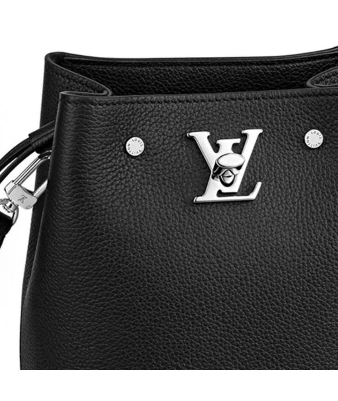 LOUIS VUITTON Черная кожаная сумка через плечо, фото 5