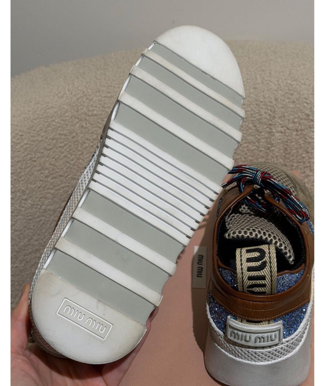 MIU MIU Коричневые замшевые кроссовки, фото 8