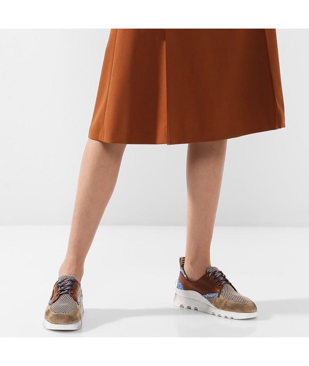 MIU MIU Коричневые замшевые кроссовки, фото 6