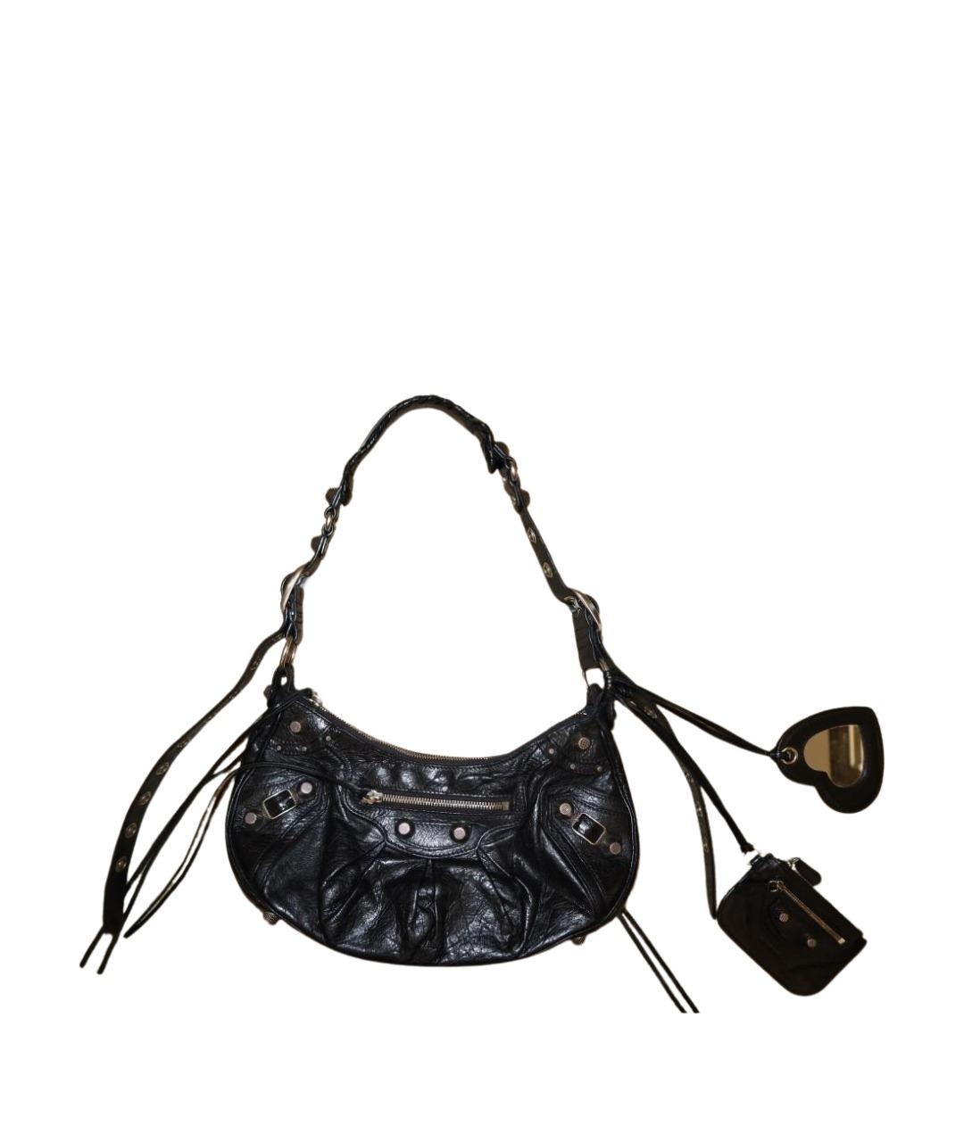 BALENCIAGA Черная кожаная сумка через плечо, фото 1
