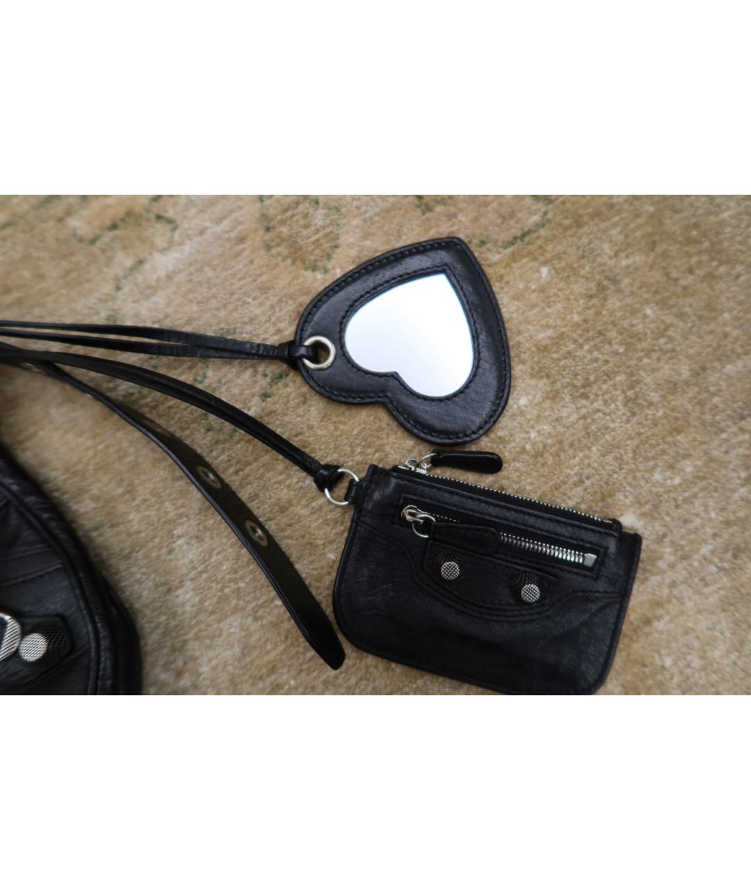 BALENCIAGA Черная кожаная сумка через плечо, фото 2