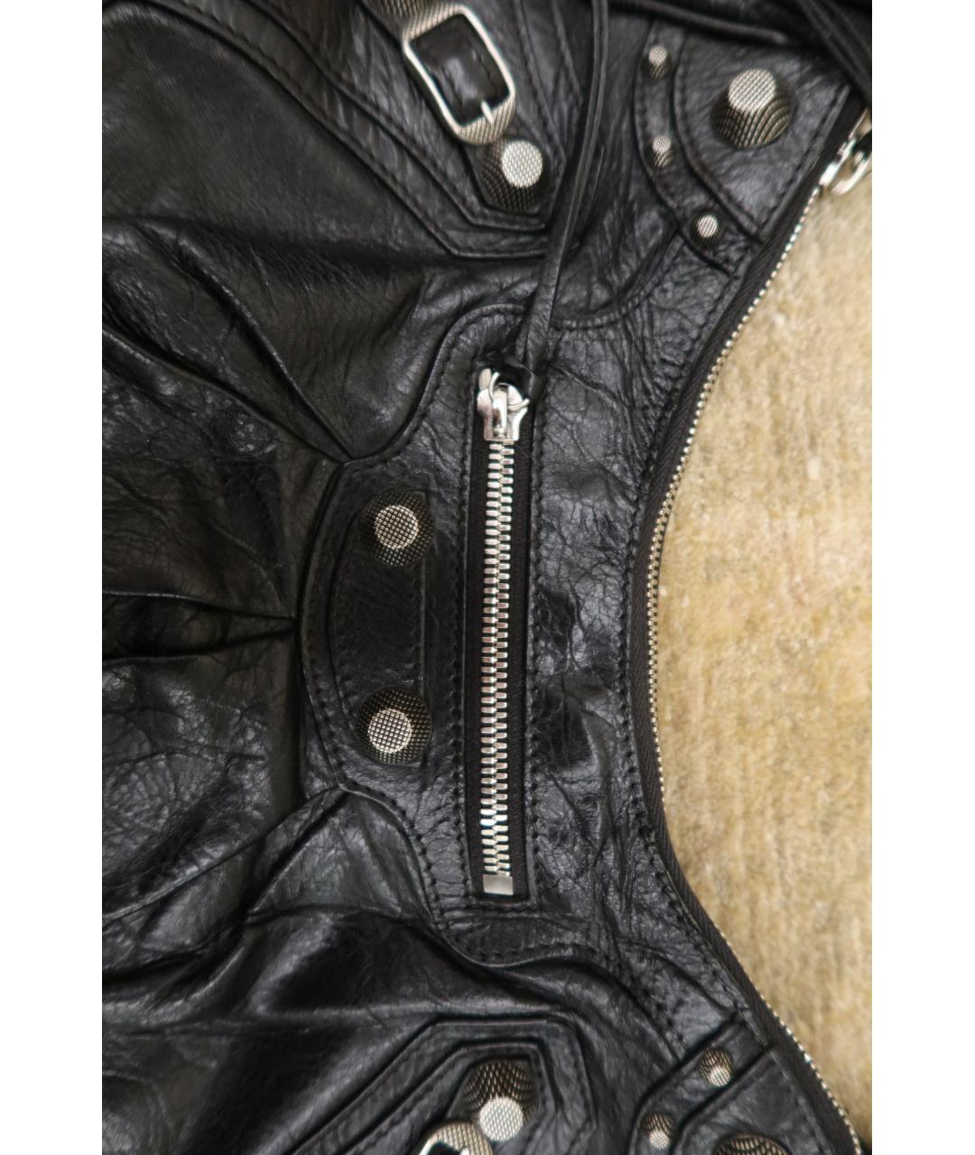 BALENCIAGA Черная кожаная сумка через плечо, фото 3