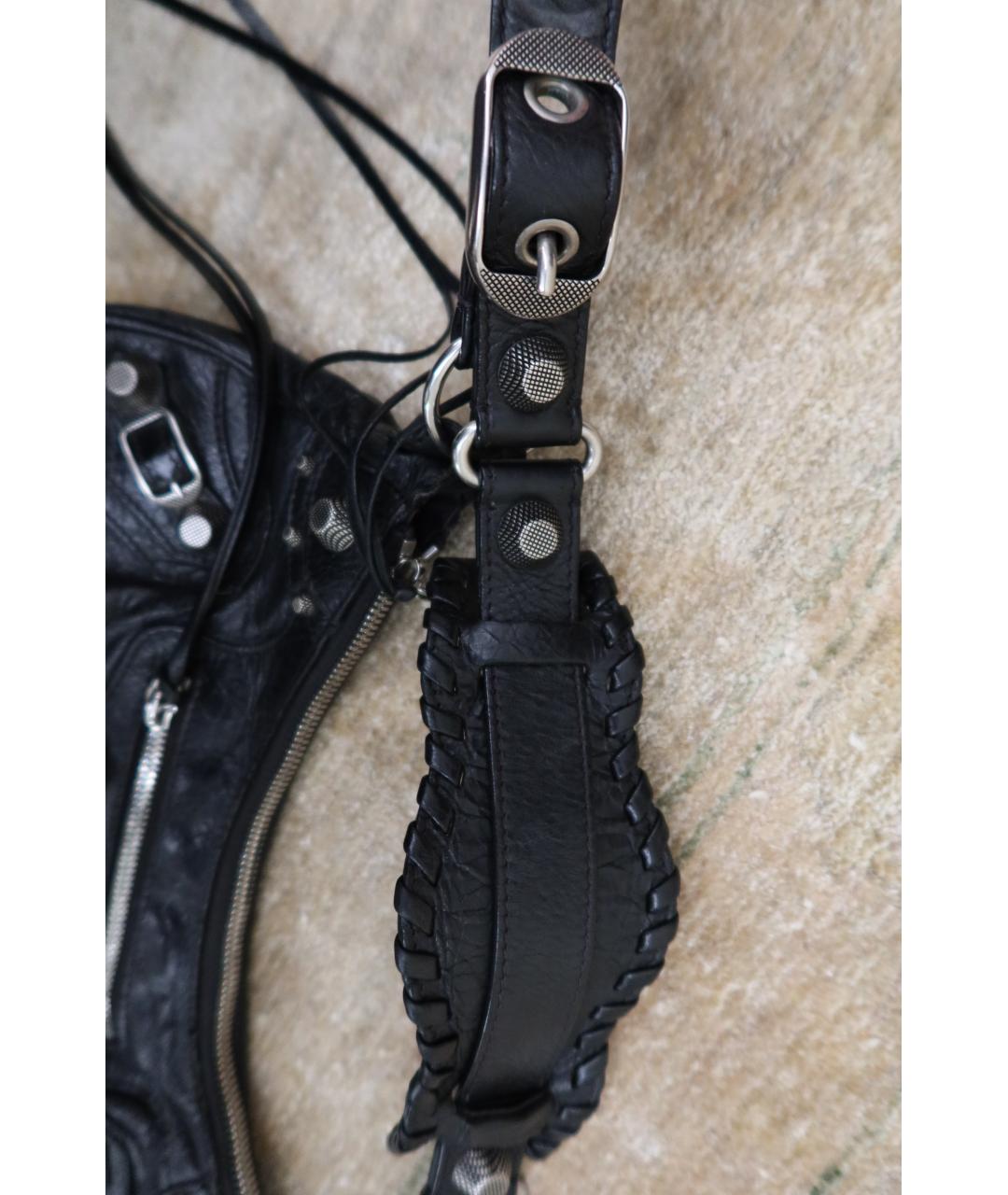 BALENCIAGA Черная кожаная сумка через плечо, фото 5