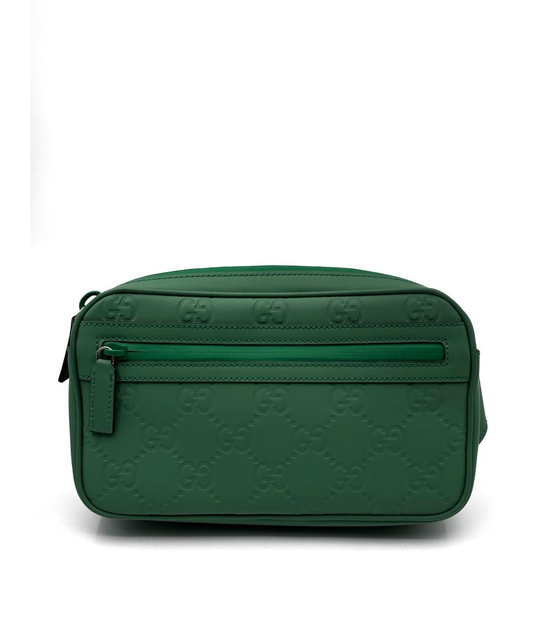 GUCCI Зеленая кожаная поясная сумка, фото 1