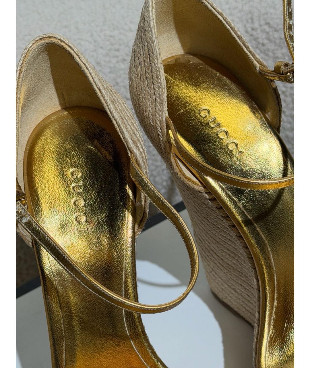 GUCCI Бежевые босоножки, фото 3