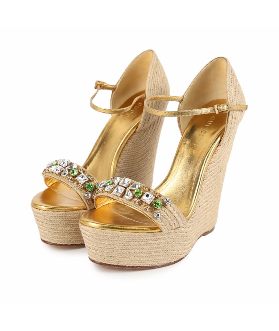 GUCCI Бежевые босоножки, фото 8