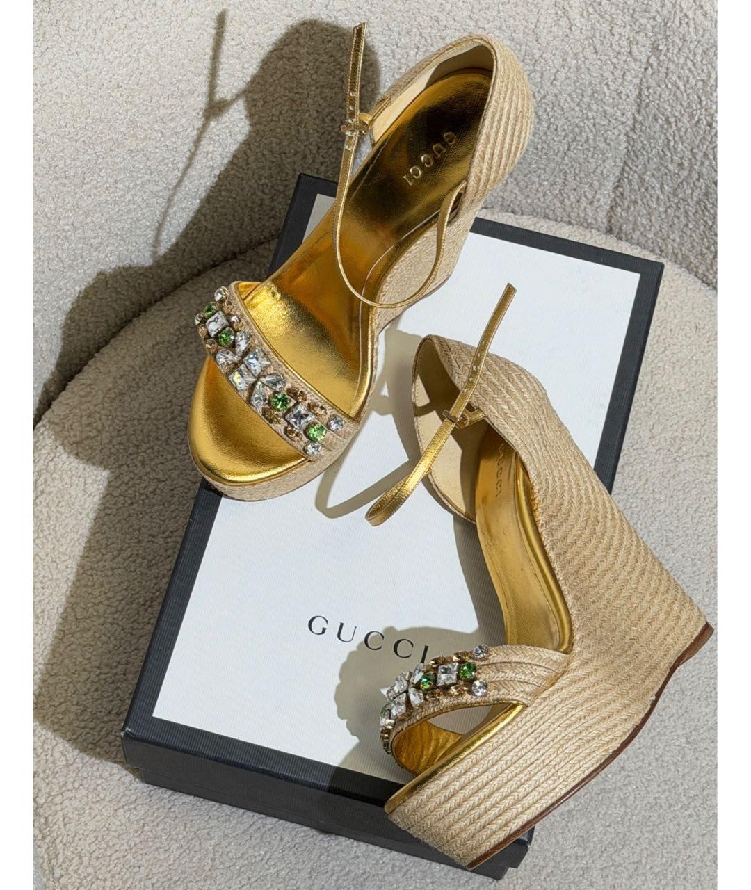 GUCCI Бежевые босоножки, фото 2