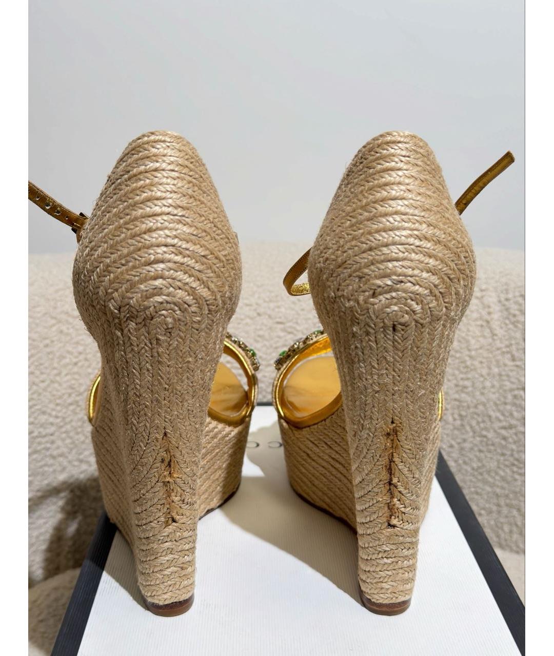 GUCCI Бежевые босоножки, фото 4