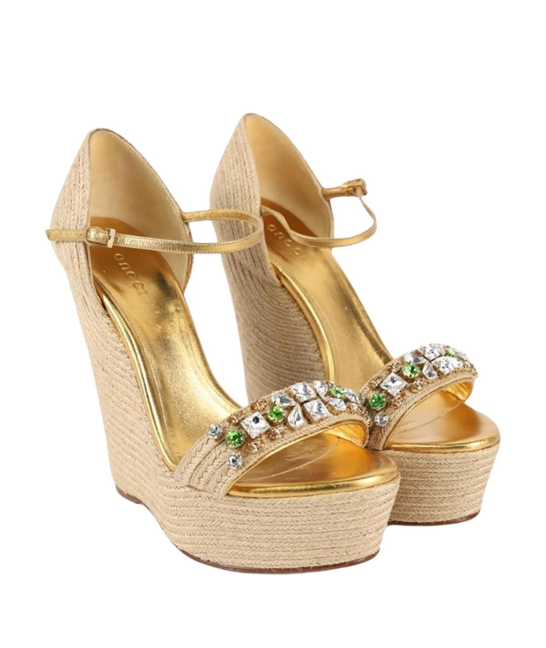 GUCCI Бежевые босоножки, фото 1