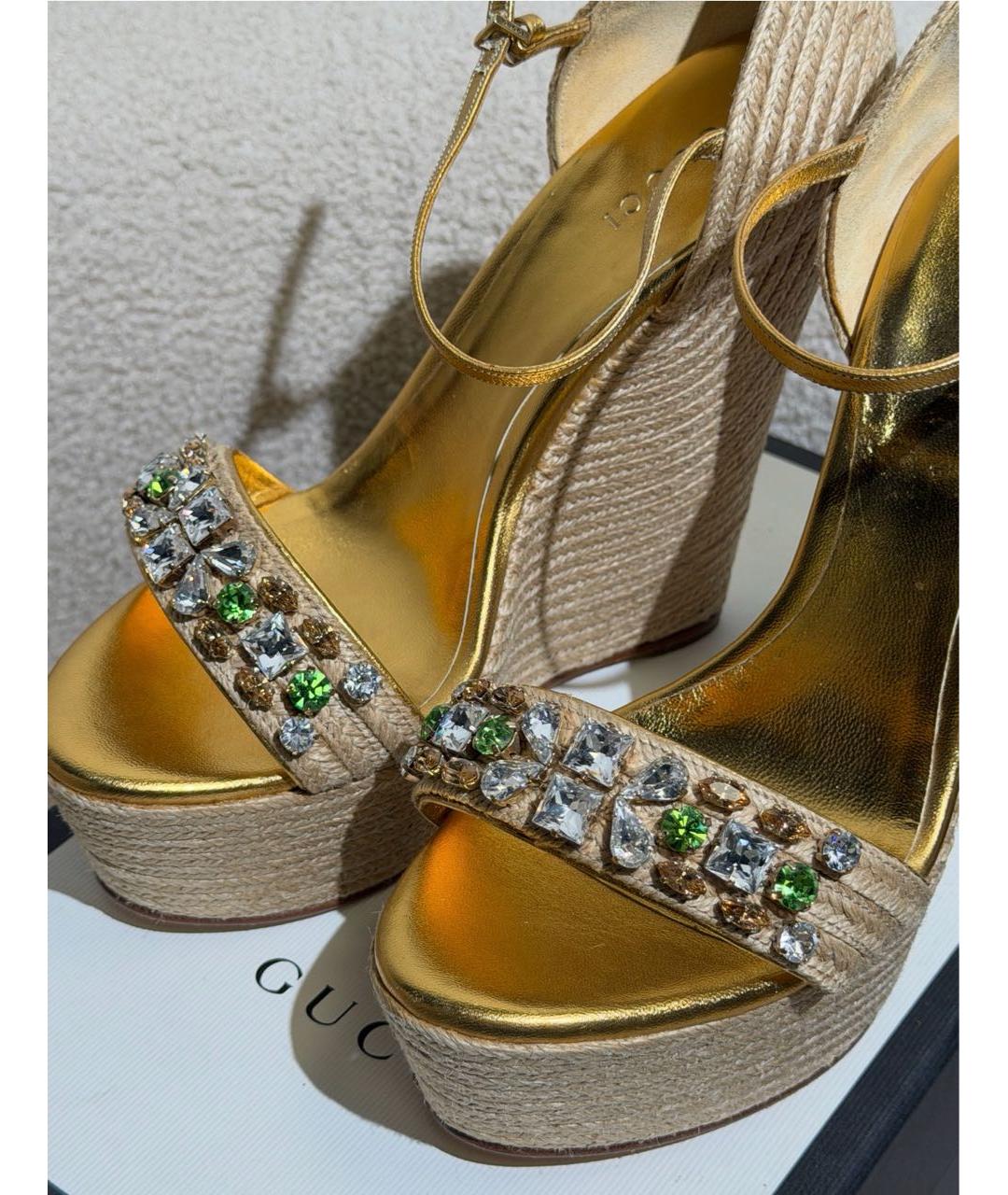 GUCCI Бежевые босоножки, фото 5