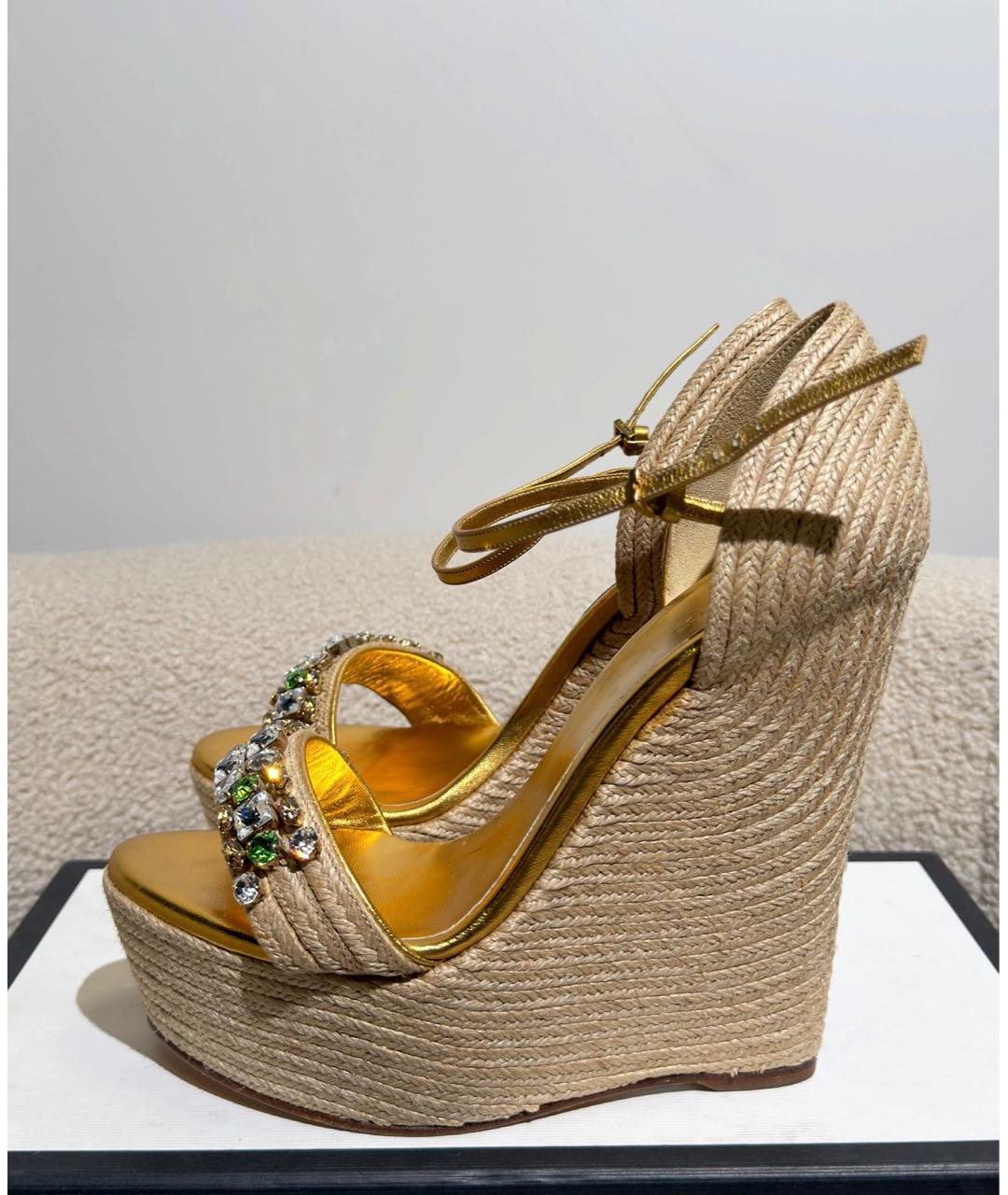 GUCCI Бежевые босоножки, фото 6