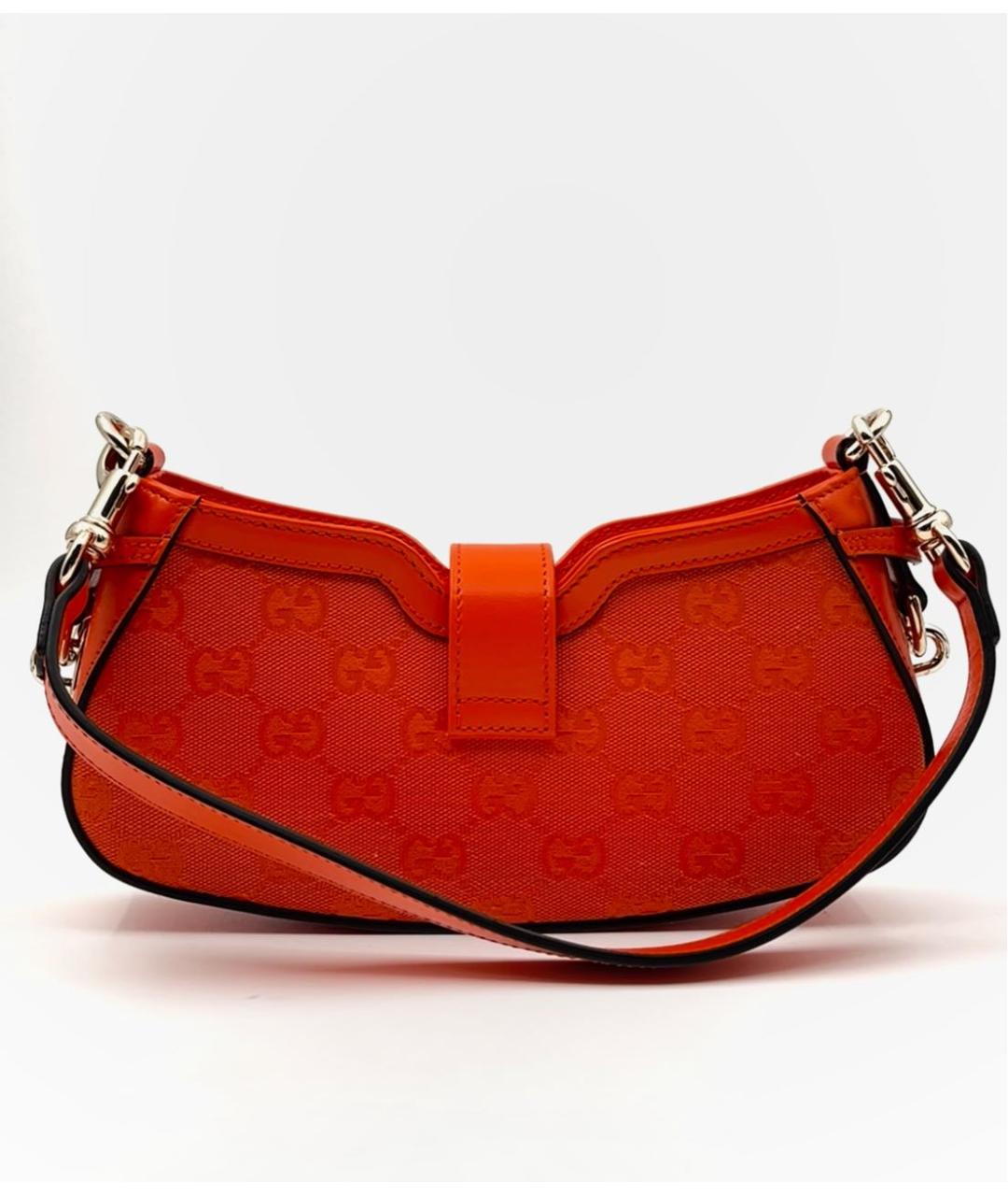 GUCCI Оранжевая сумка с короткими ручками, фото 5