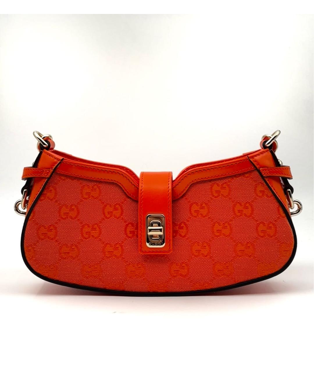 GUCCI Оранжевая сумка с короткими ручками, фото 4