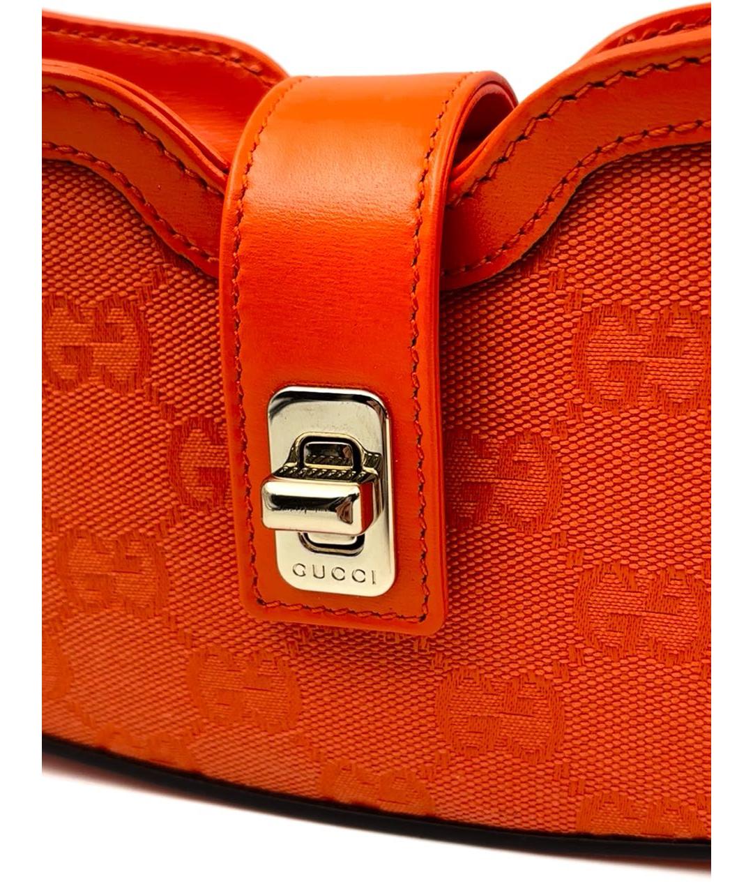 GUCCI Оранжевая сумка с короткими ручками, фото 6