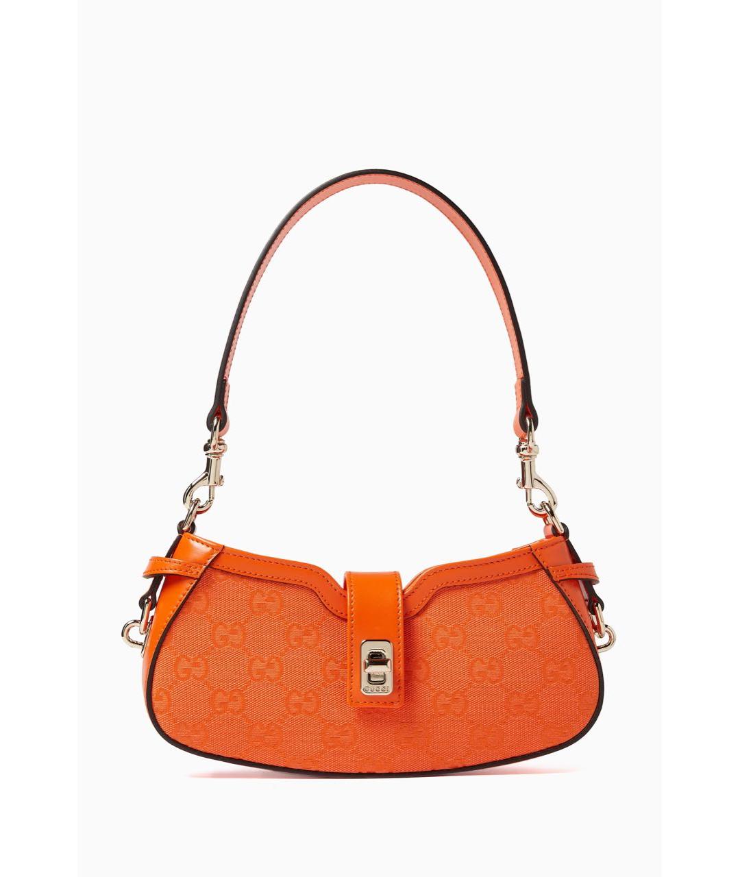 GUCCI Оранжевая сумка с короткими ручками, фото 7
