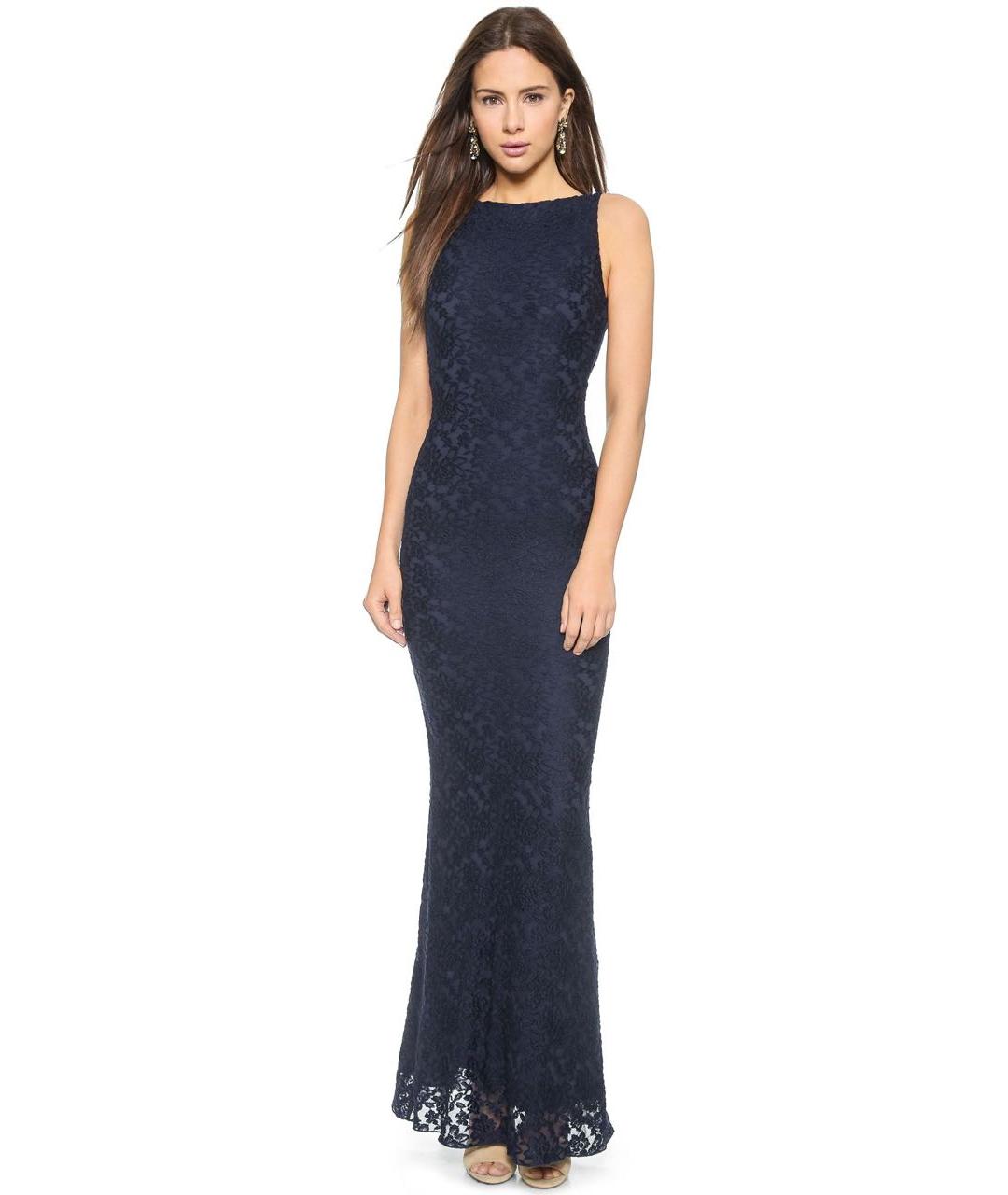 ALICE+OLIVIA Темно-синее вечернее платье, фото 2