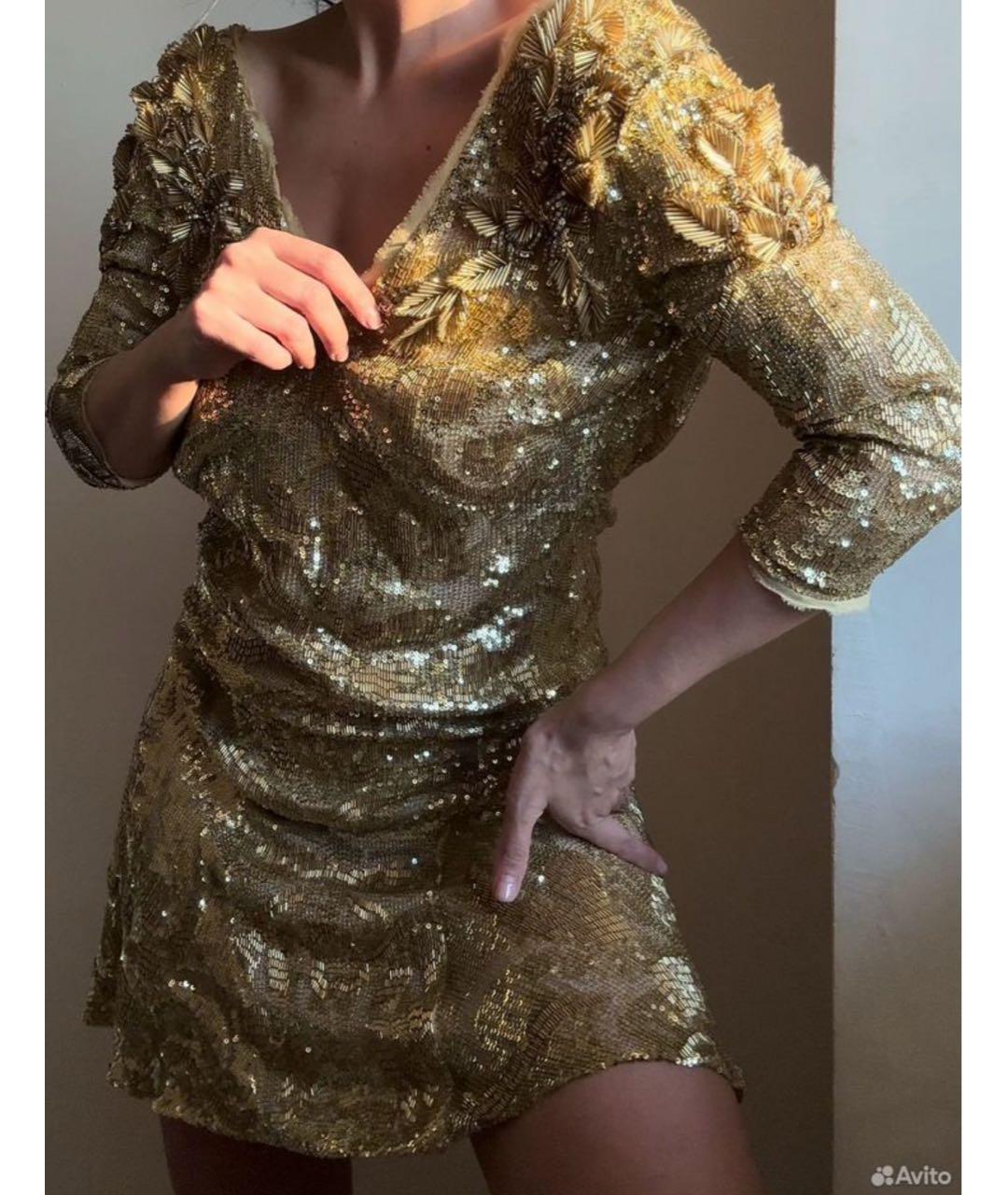 EMILIO PUCCI Золотое шелковое коктейльное платье, фото 8