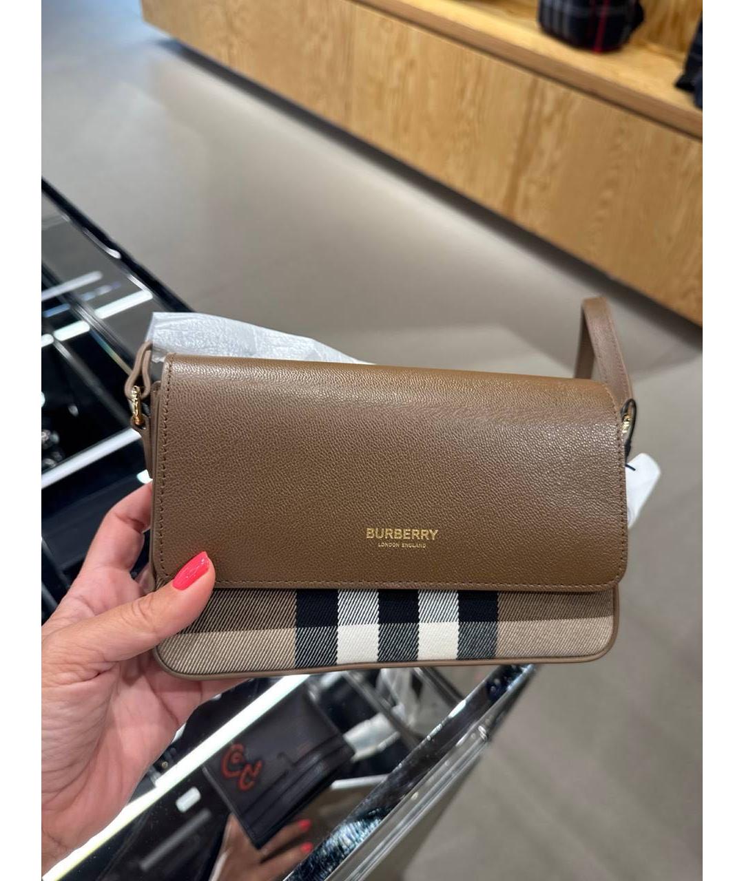 BURBERRY Коричневая кожаная сумка через плечо, фото 4