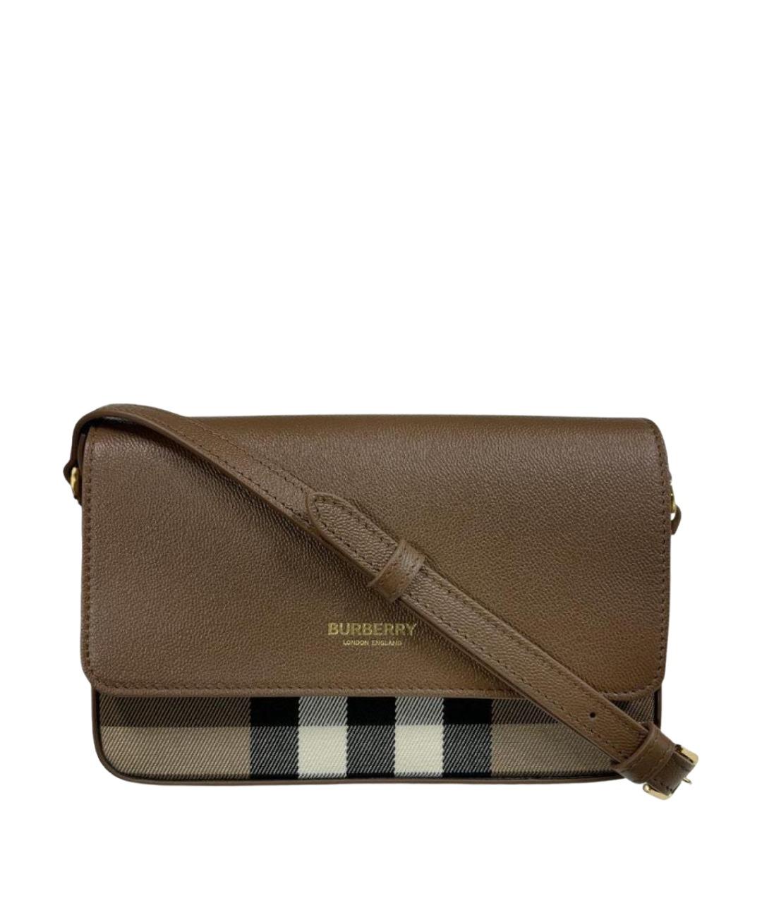 BURBERRY Коричневая кожаная сумка через плечо, фото 1