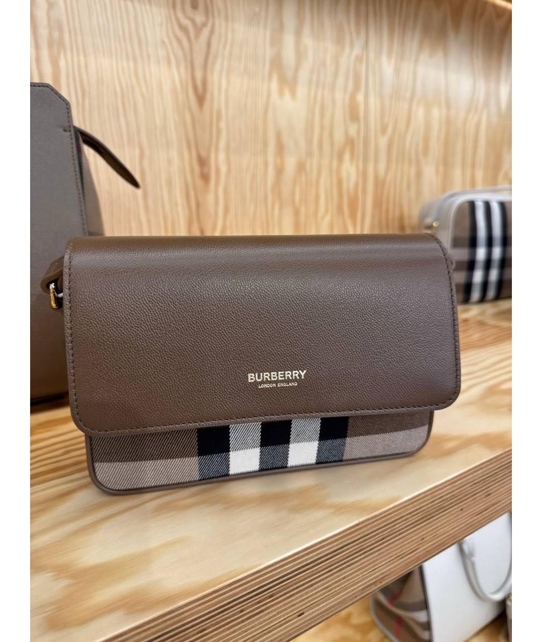 BURBERRY Коричневая кожаная сумка через плечо, фото 2