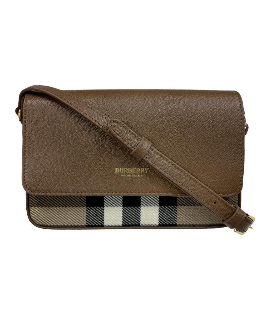 BURBERRY Коричневая кожаная сумка через плечо, фото 5