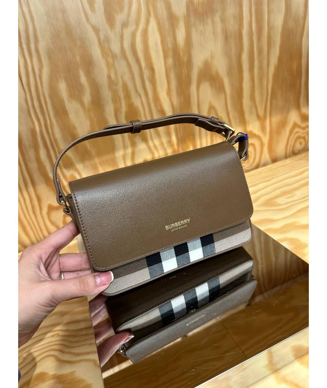 BURBERRY Коричневая кожаная сумка через плечо, фото 3