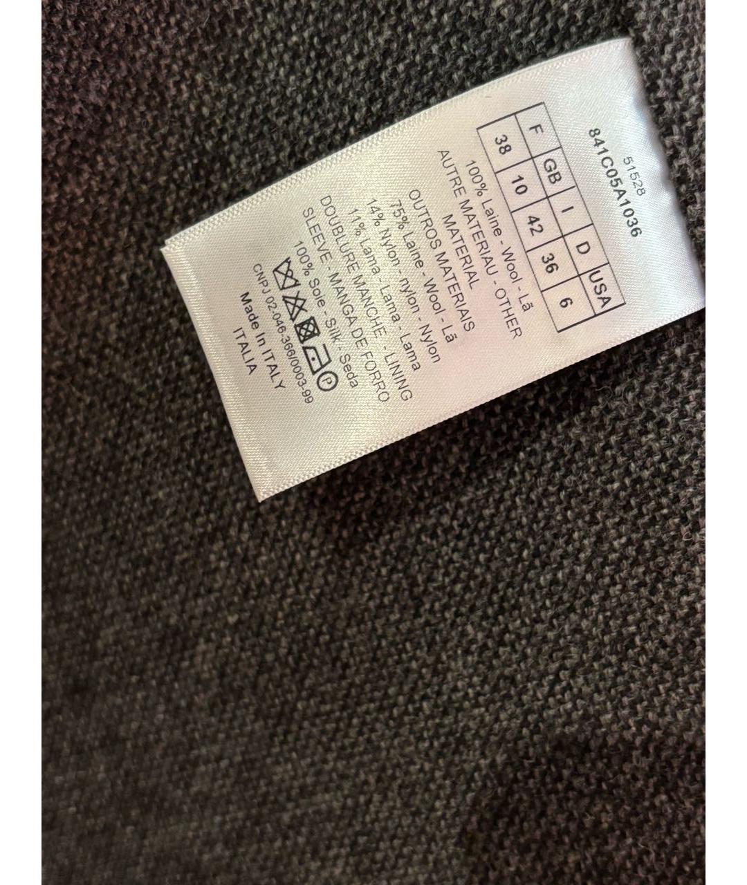 CHRISTIAN DIOR Серое шерстяное пальто, фото 6