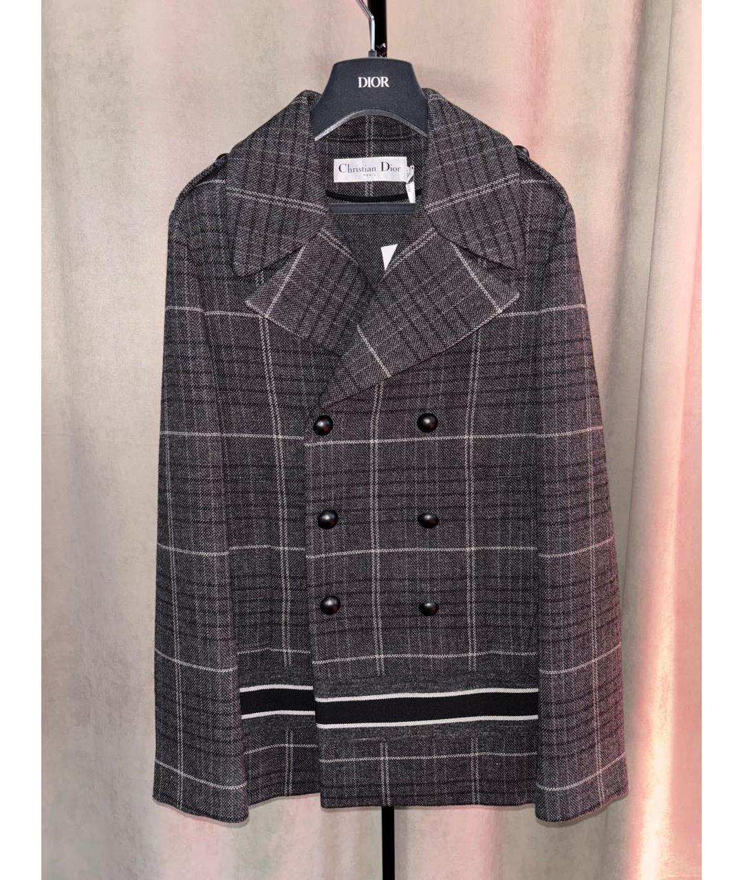 CHRISTIAN DIOR Серое шерстяное пальто, фото 9