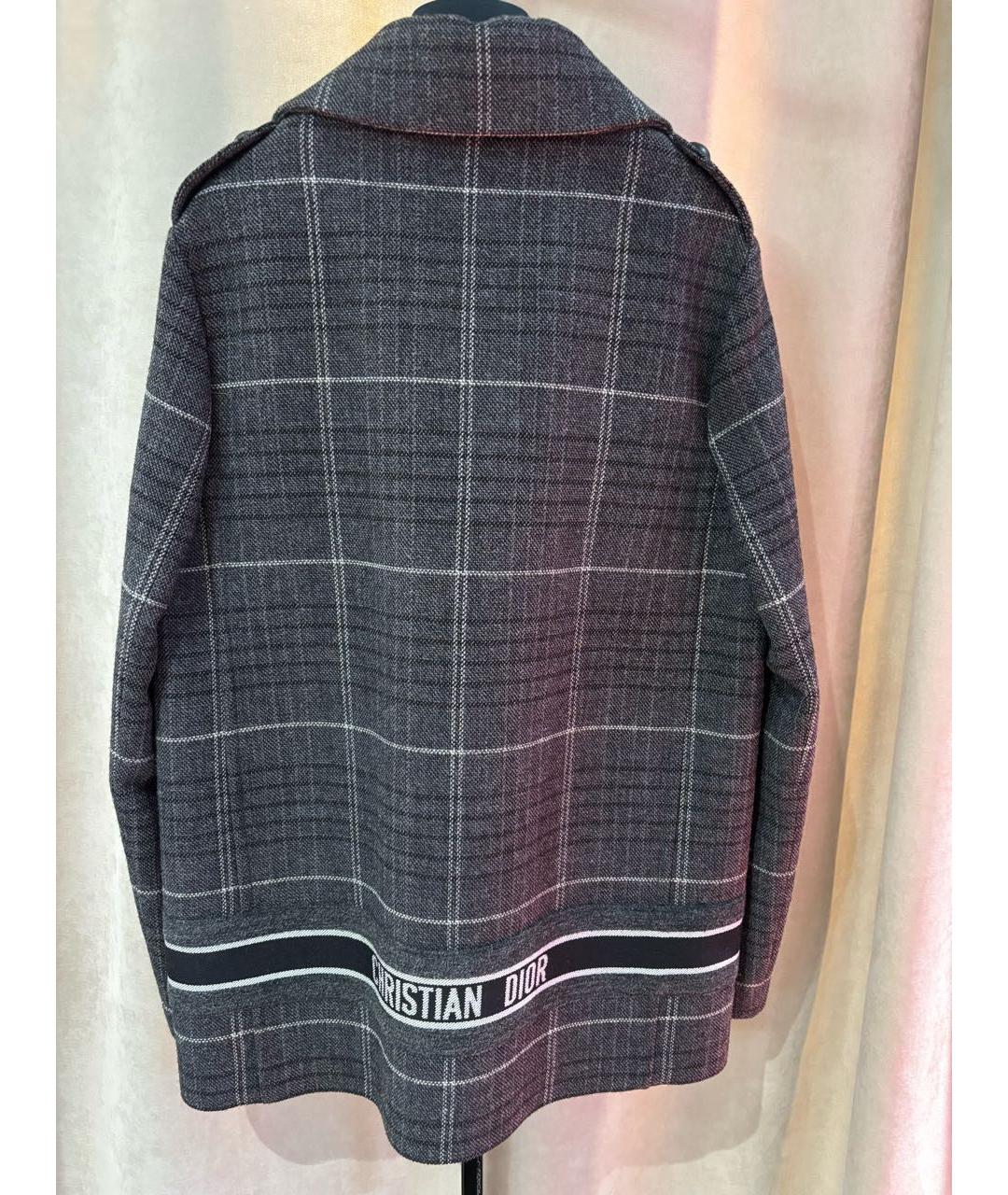 CHRISTIAN DIOR Серое шерстяное пальто, фото 2