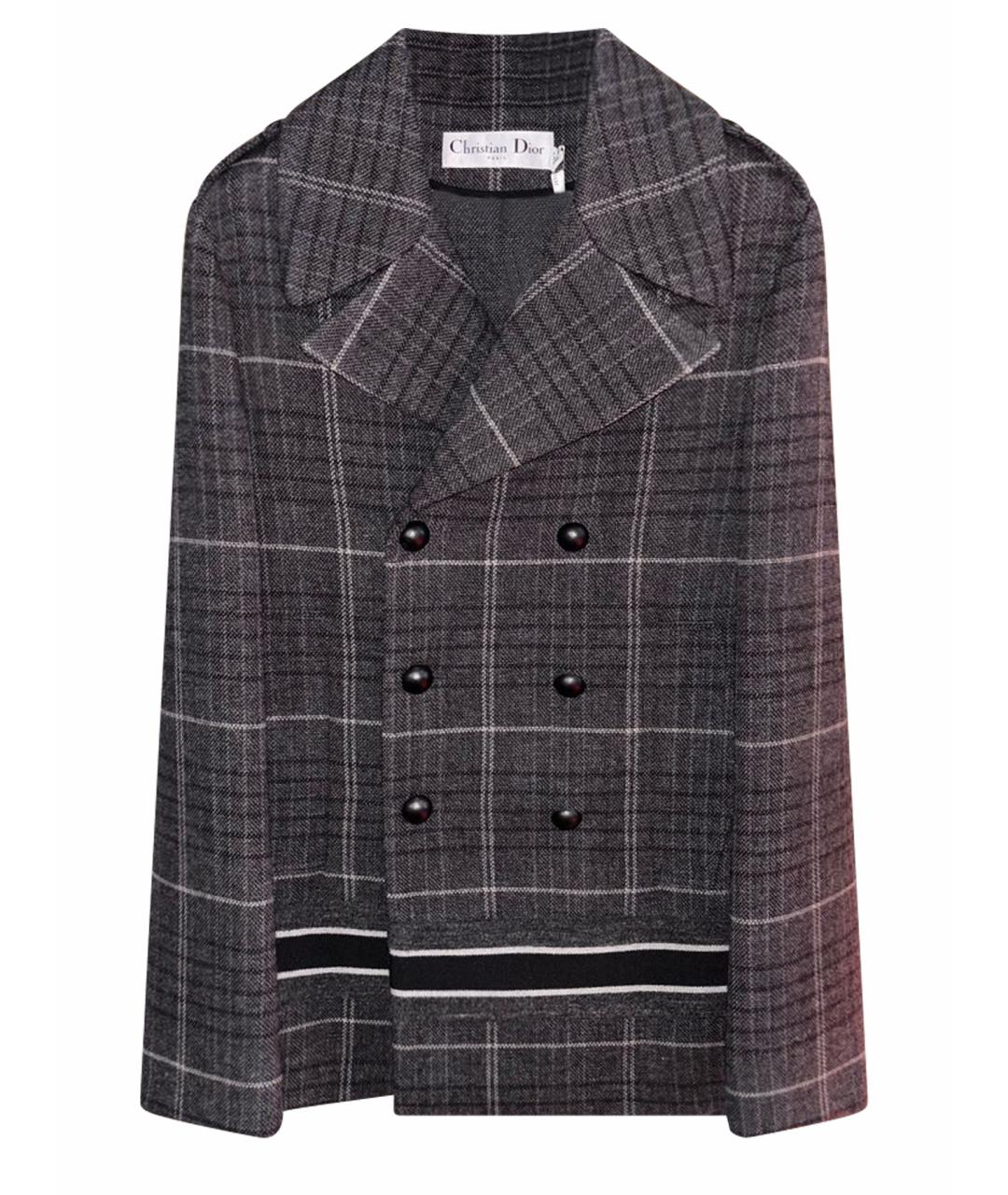CHRISTIAN DIOR Серое шерстяное пальто, фото 1