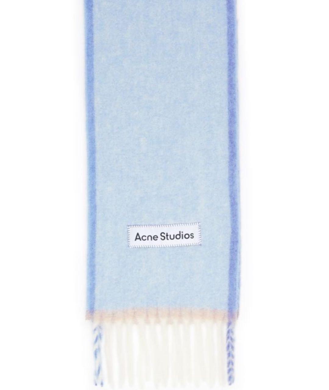 ACNE STUDIOS Голубой шерстяной шарф, фото 1
