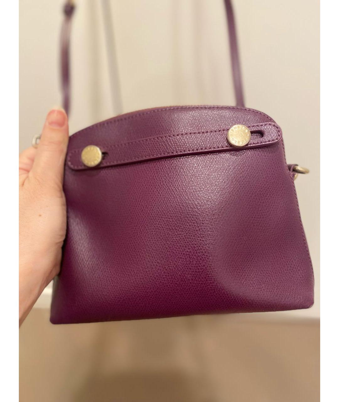 FURLA Фиолетовая кожаная сумка через плечо, фото 3