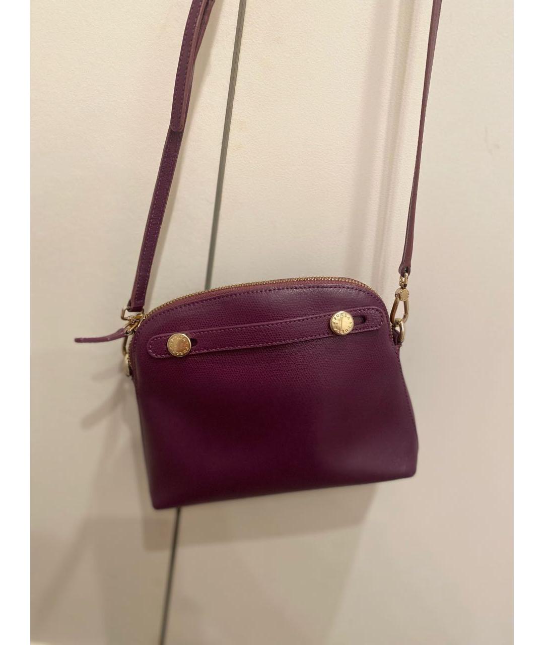 FURLA Фиолетовая кожаная сумка через плечо, фото 4