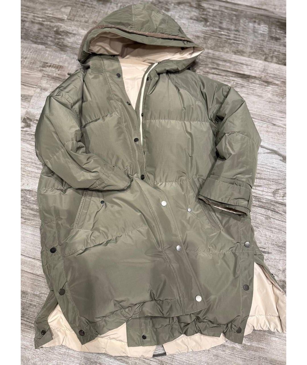 BRUNELLO CUCINELLI Бежевый полиэстеровый пуховик, фото 8