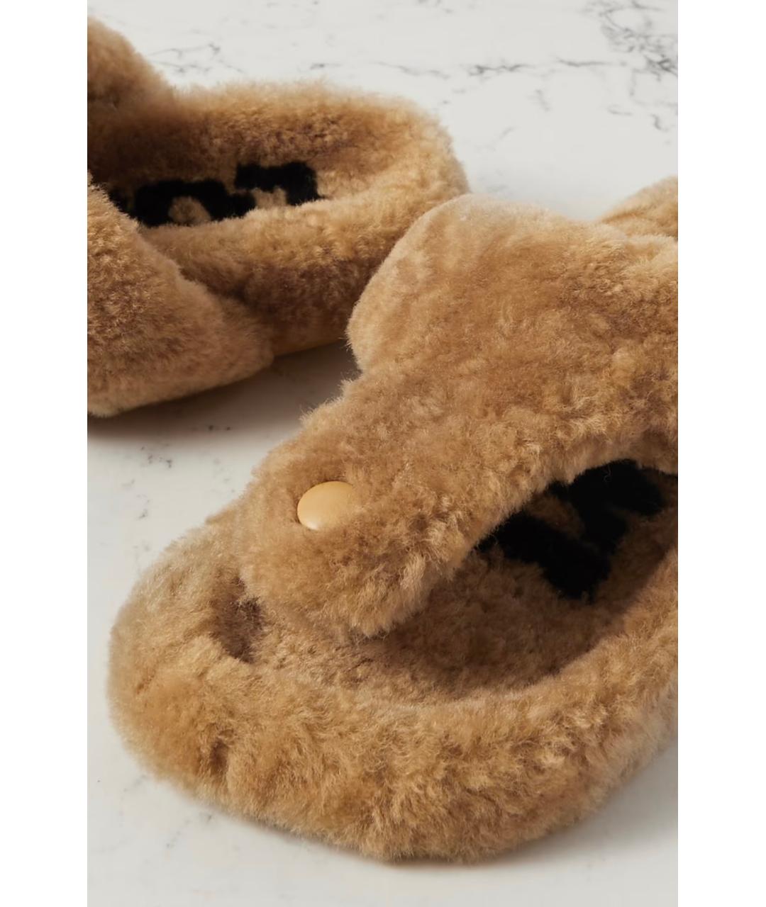 LOEWE Бежевые текстильные сандалии, фото 5