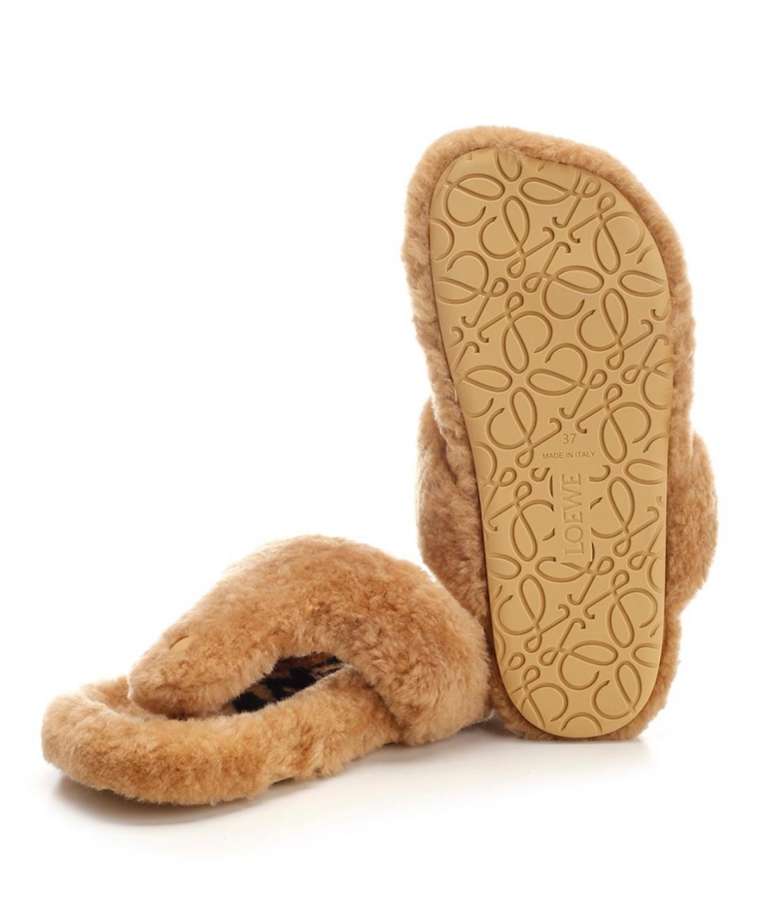 LOEWE Бежевые текстильные сандалии, фото 9