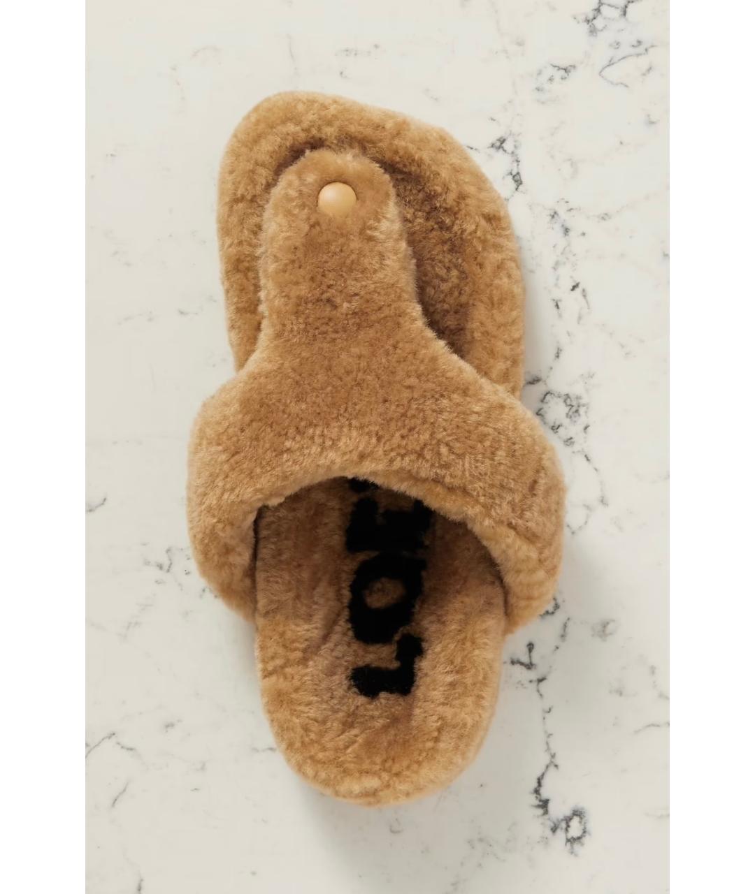 LOEWE Бежевые текстильные сандалии, фото 6