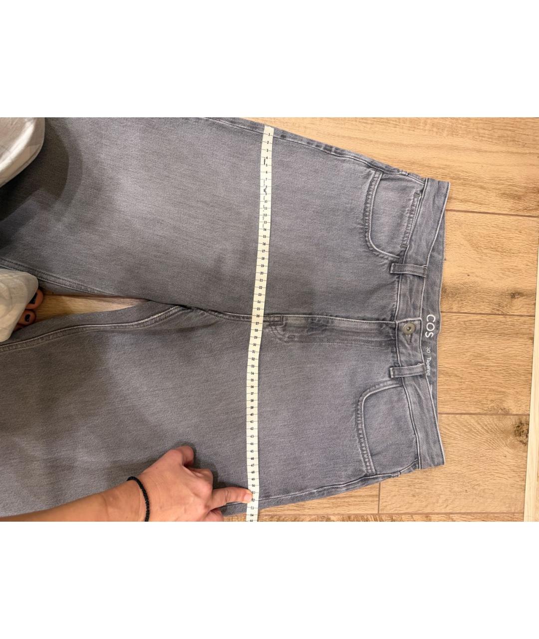 COS Серые хлопковые прямые джинсы, фото 5