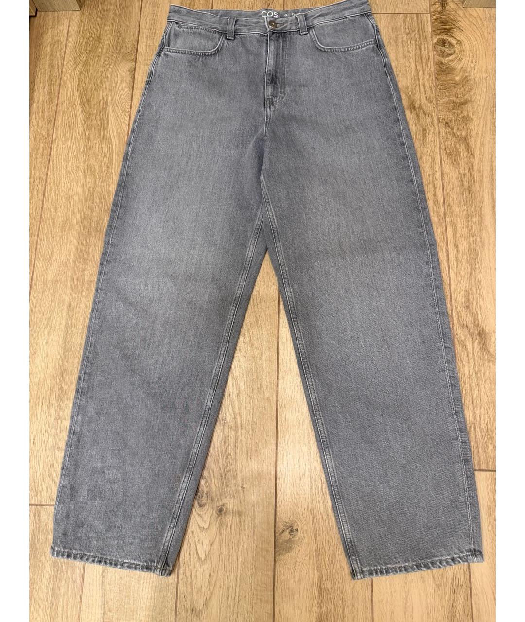 COS Серые хлопковые прямые джинсы, фото 7