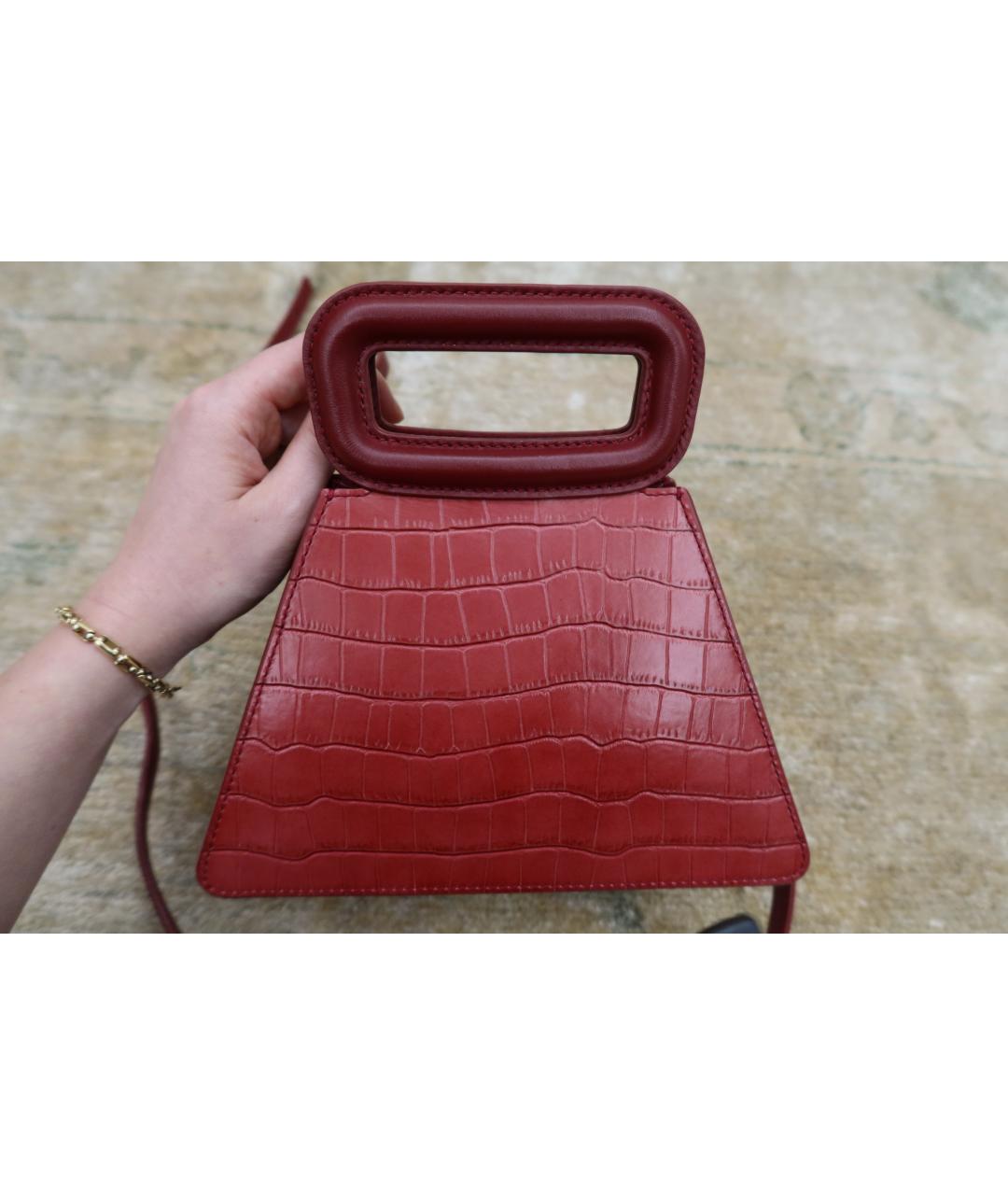 MAJE Красная кожаная сумка через плечо, фото 8