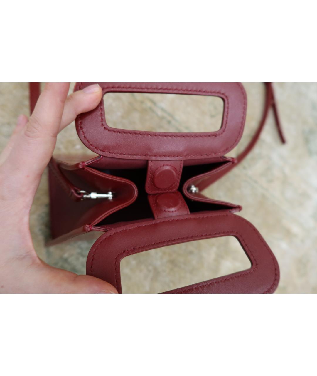 MAJE Красная кожаная сумка через плечо, фото 4