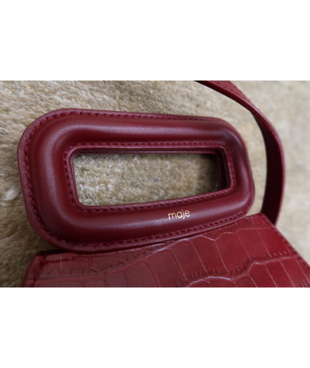 MAJE Красная кожаная сумка через плечо, фото 2