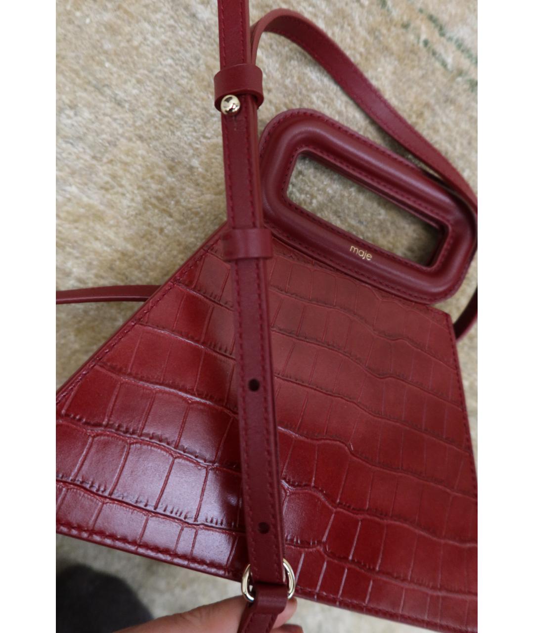MAJE Красная кожаная сумка через плечо, фото 3